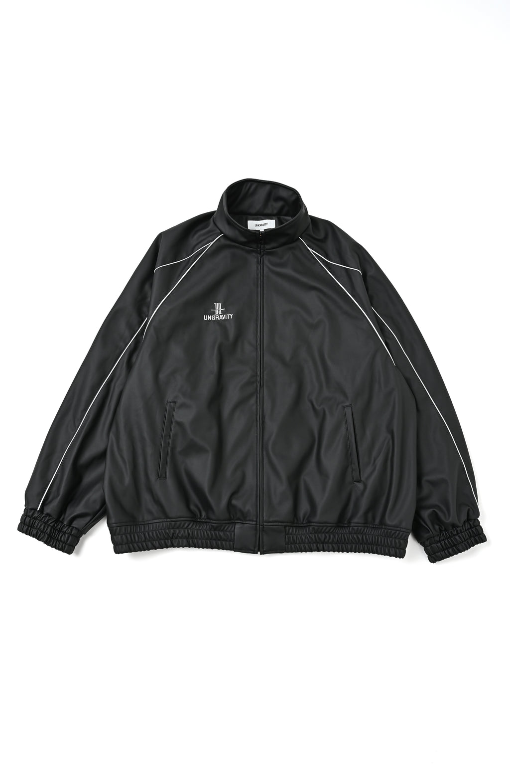 SYNTHETIC LEATHER TRACK JACKET