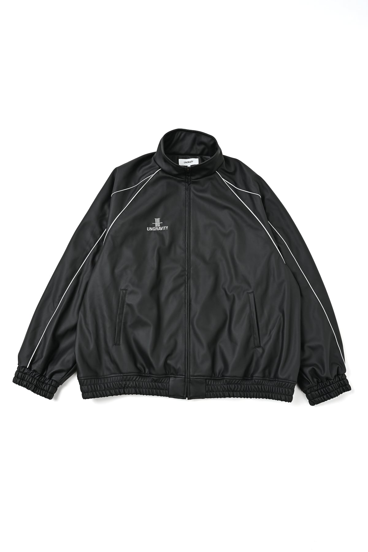 SYNTHETIC LEATHER TRACK JACKET