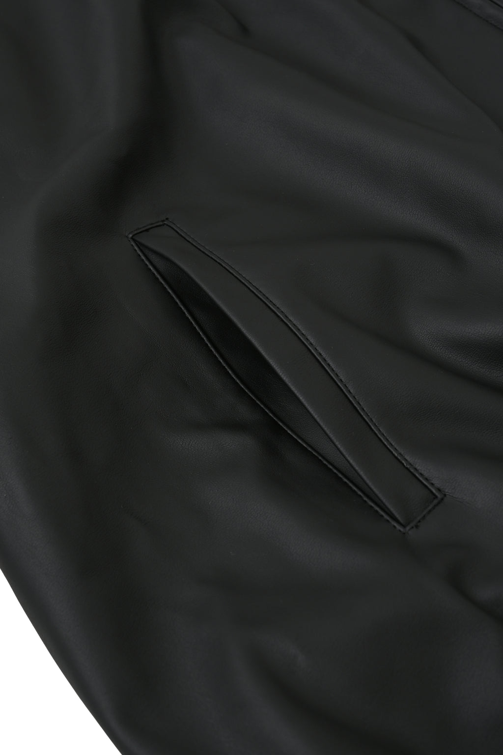 SYNTHETIC LEATHER TRACK JACKET