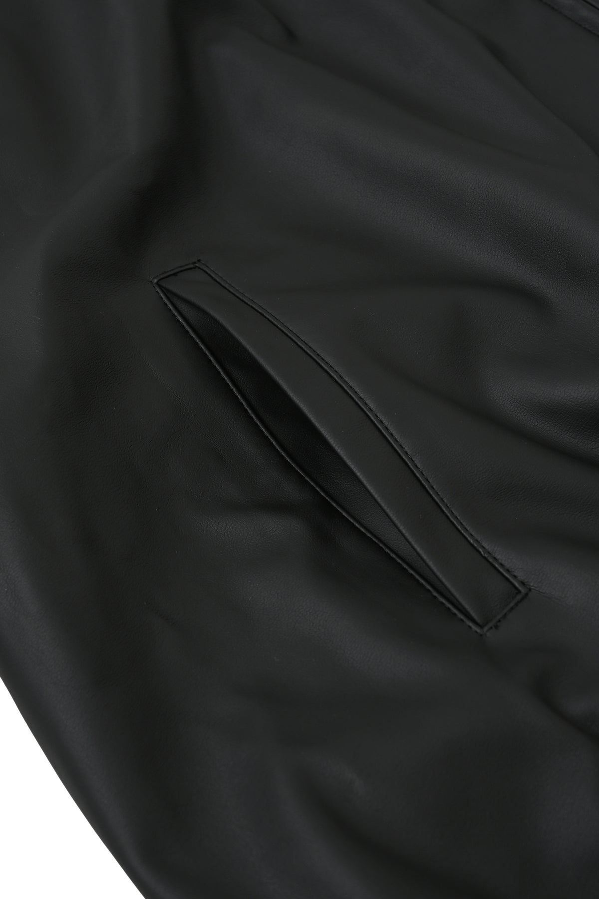 SYNTHETIC LEATHER TRACK JACKET