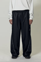 SYNTHETIC LEATHER TRACK PANTS