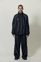 SYNTHETIC LEATHER TRACK JACKET